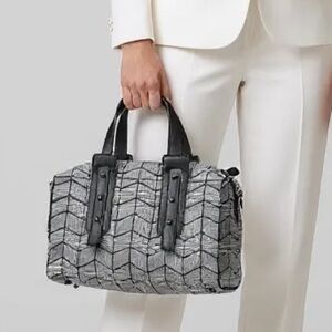 PATRIZIA LUCA Geo Mini Duffel Bag Black and White
